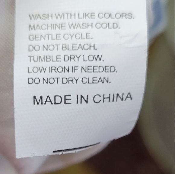 Floral Blue Gold Yellow Large Short Sleeve Top - Picture 8 of 8